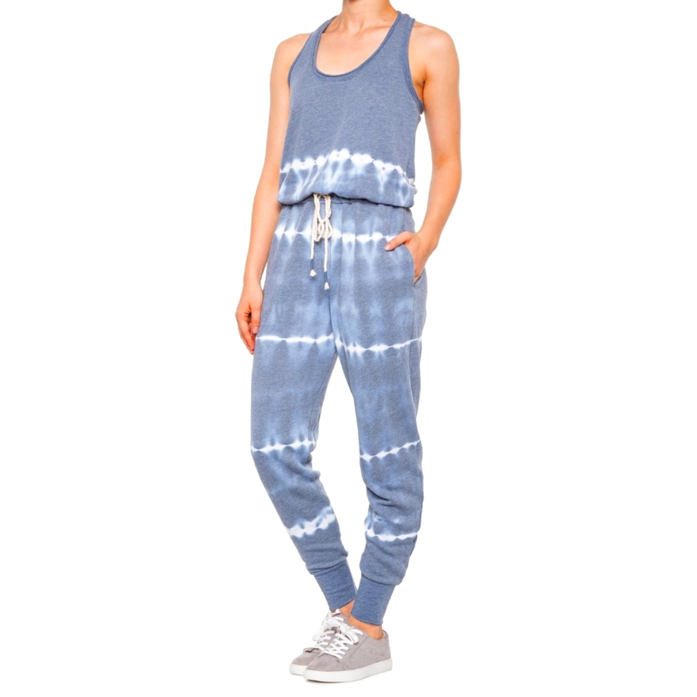 Young Fabulous and Broke Eberhart Knit Gray Tie Dye Sleeveless Jumpsuit